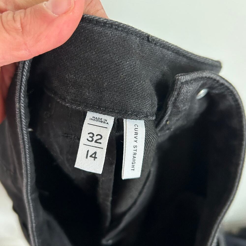 Loft Curvy Straight Black High Waist Crop Jeans 32 / 14 - Picture 10 of 10